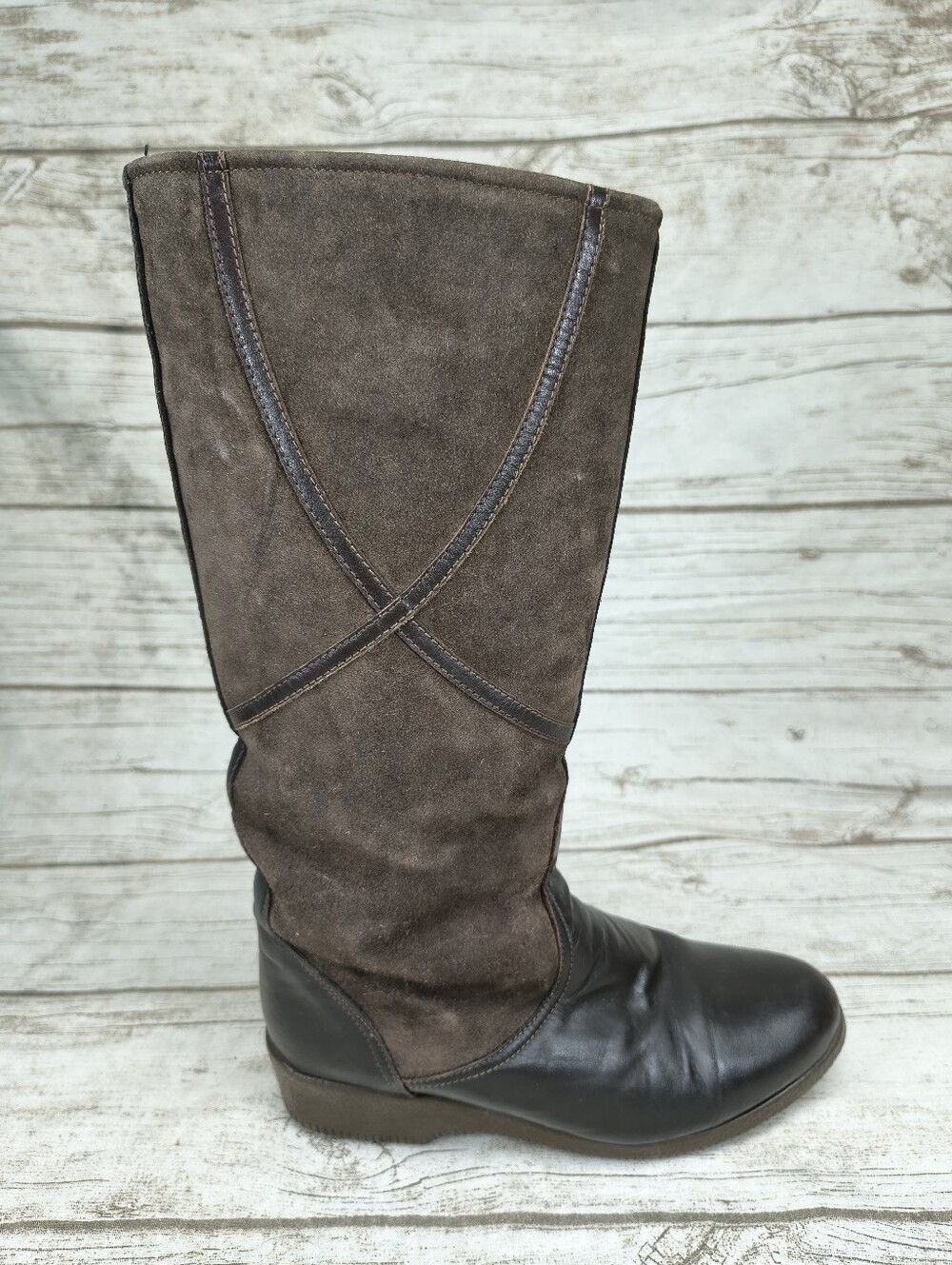 Vintage Pajar Brown Leather And Suede Shearling Lined Winter Boots Women 7.5